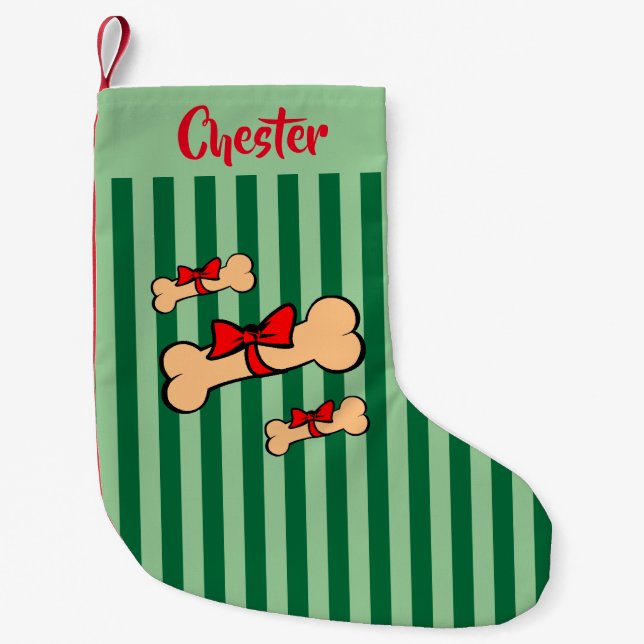 Strickter Hundeknochen Hund Weihnachtszeit Strumpf Kleiner Weihnachtsstrumpf (Vorderseite)