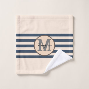 Strickter Name des Babys in Monogramm Waschlappen
