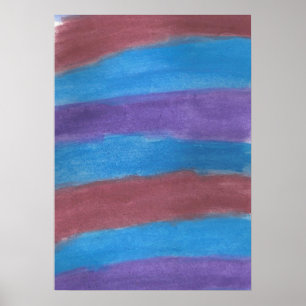 Stricktes Abstraktes Watercolor Art Poster