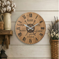 Strickuhr mit Liebe Wanduhr | Benutzerdefinierter 