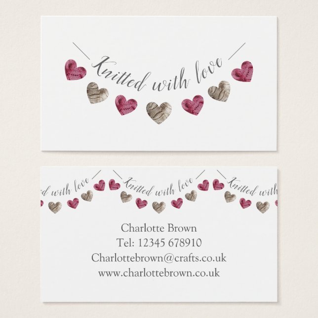 Strickwaren aus Liebe oder Visitenkarte (Vorne & Hinten)