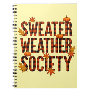 Strickwetter-Gesellschaft Cozy Herbst-Saison-Desig Notizblock