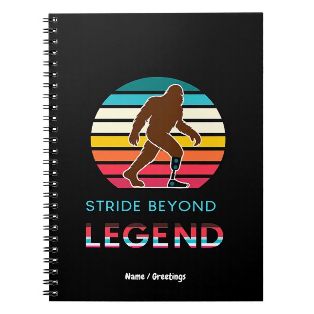 Stride Beyond Legend Sasquatch Amputee Vintage  Notizblock (Vorderseite)