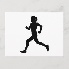 Stride in Grace: Marathon-Silhouette für Frauen Postkarte