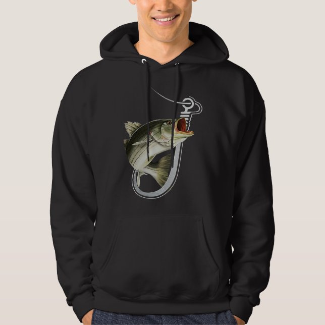 Striiped Bass Fishing Fish Hook Hoodie (Vorderseite)