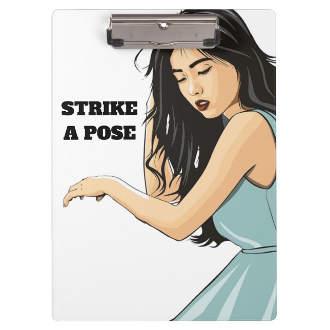 "STRIKE A POSE" ASIAN LADY KLEMMBRETT (Vorderseite)