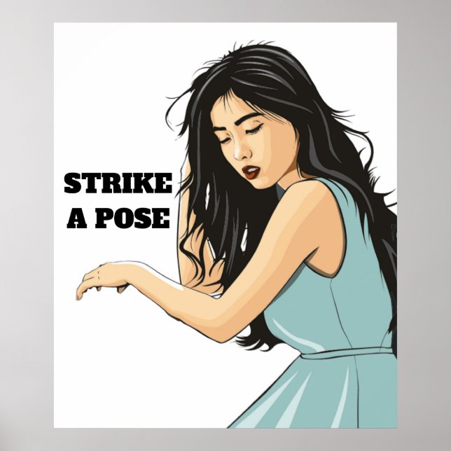 "STRIKE A POSE" ASIAN LADY POSTER (Vorne)