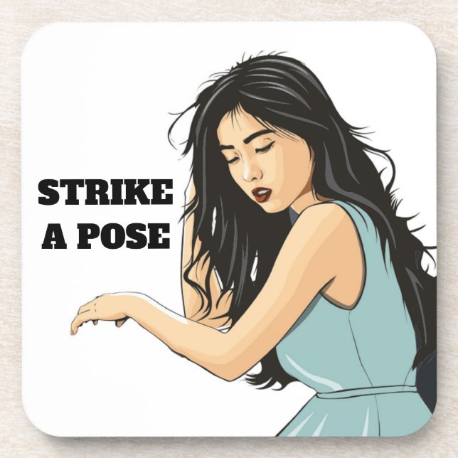 "STRIKE A POSE" ASIAN LADY UNTERSETZER (Vorderseite)