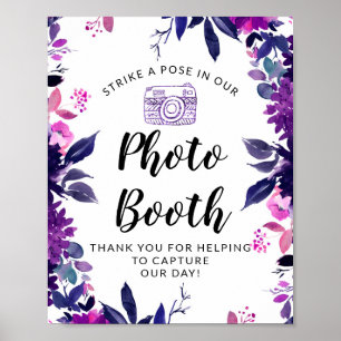 Strike a Pose Fotobox Hochzeitsempfangsschild Poster