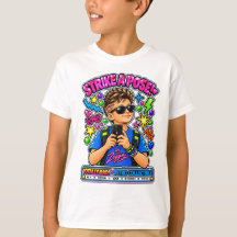 Strike a Pose Retro Selfie Kinder T-Shirt