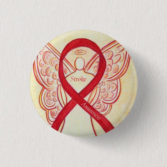Strike Awareness Red Ribbon Angel Custom Art Butto Button (Vorderseite)