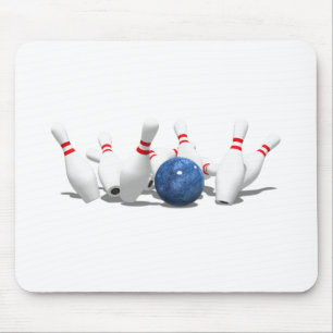 Strike! Bowlingkugel & Pins: Mousepad