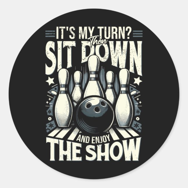 Strike Button Bowling Runder Aufkleber (Vorderseite)