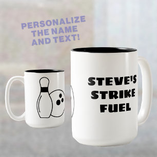 Strike Fuel Personalisiertes Bowling Zweifarbige Tasse