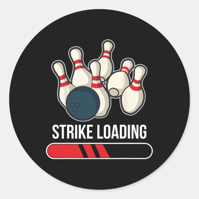Strike Loading Bowling Runder Aufkleber (Vorderseite)