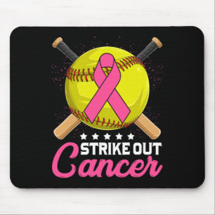 Strike Out Breast Cancer Awareness Day Pink Ribbon Mousepad