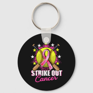 Strike Out Breast Cancer Awareness Day Pink Ribbon Schlüsselanhänger