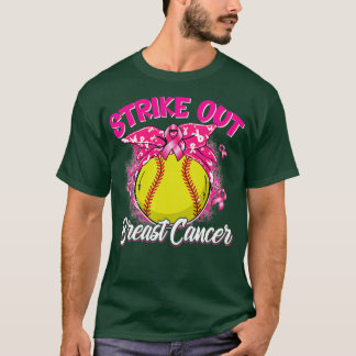 Strike Out Breast Cancer Awareness Day Pink Ribbon T-Shirt