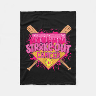 Strike Out Brustkrebs Krieger Softball Drip Hom Fleecedecke