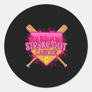 Strike Out Brustkrebs Krieger Softball Drip Hom Runder Aufkleber