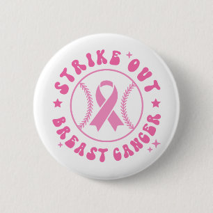 Strike Out Brustkrebs Pink Ribbon Bewusstsein Button