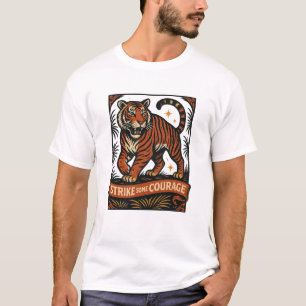 Strike Some Courage Tiger-Abzeichen-T-Shirt T-Shirt