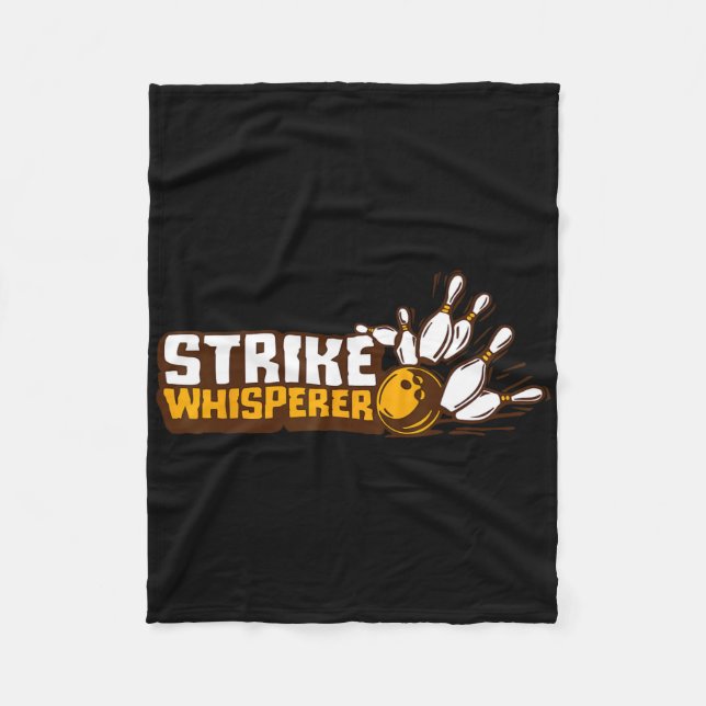 Strike Whisperer Bowling Funny Bowler League Team Fleecedecke (Vorderseite)