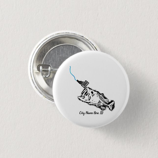 STRIKENDE PATRIOT ID - CUSTOM CITY NAME ONE BAD BA BUTTON (Vorne & Hinten)