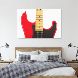 Strikende rote Gitarre - Leinwanddruck