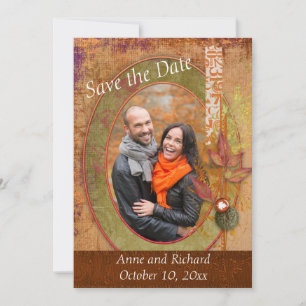 Strikendes Foto der Hochzeit im Herbst Save the Da Save The Date