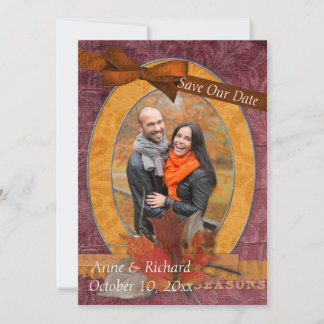 Strikendes Foto der Hochzeit im Herbst Save the Da Save The Date