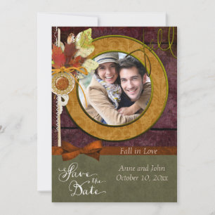 Strikendes Foto der Hochzeit im Herbst Save the Da Save The Date