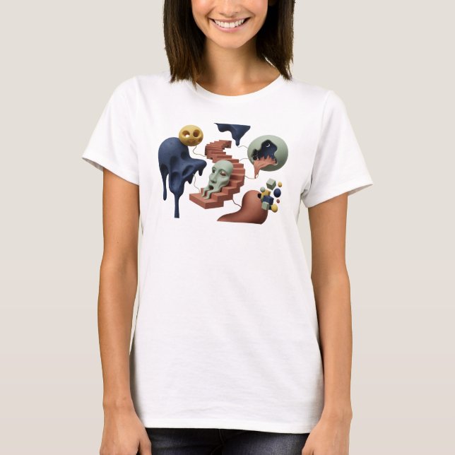 Strikendes Pink ABSTRACT ART Grafik T-Shirt (Vorderseite)