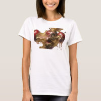 Strikendes rotes abstraktes Apfel-Mode-Print-T-Shi