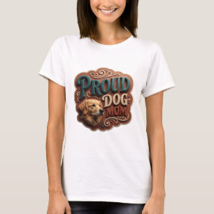 Strikendes Türkis STOLZE HUND-MUTTER Modernes Desi T-Shirt