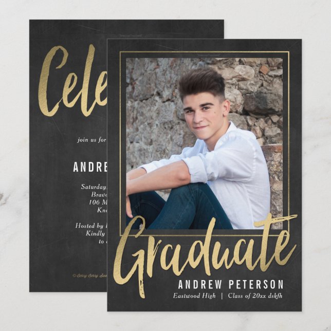 Striking Confiance Graduation Invitation (Devant / Derrière)