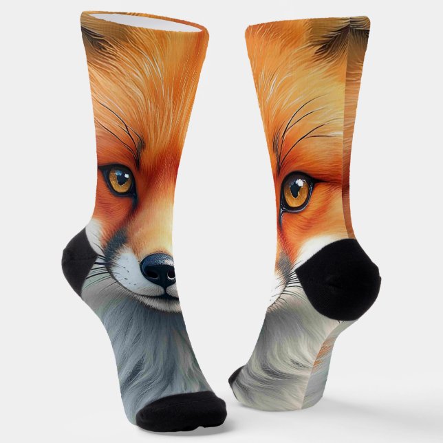 Striking Eyes of a Cunning Red Fox   Socken (Gewinkelt)