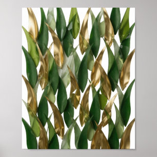 Striking Gold LEAFY FUSION 3D Text Kunst Poster