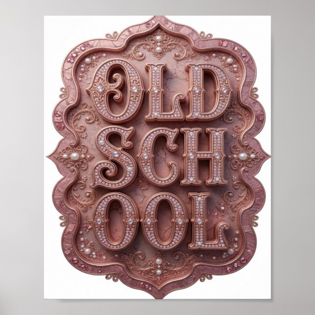 Striking Gold OLD SCHOOL Statement Design Poster (Vorne)