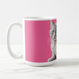 Striking Gray Tabby Cat with Green Eyes Kaffeetasse