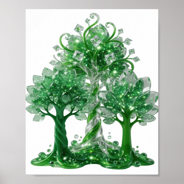 Striking Green GRÜNER GLASBAUM Poster (Vorne)