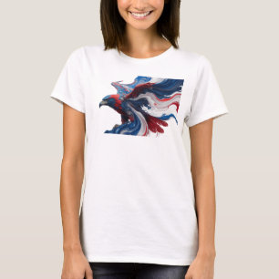 Striking Navy Abstrakter Adler Tragbare Kunst T-Shirt