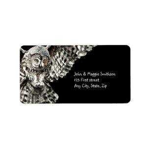 Striking Owl Bird Nature Custom Art Adressaufkleber