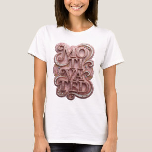 Striking Pink MOTIVIERTES Statement-Design T-Shirt