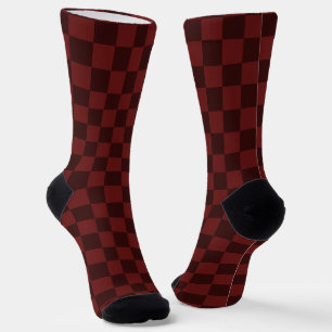 Striking rotes und schwarzes Karomuster Socken