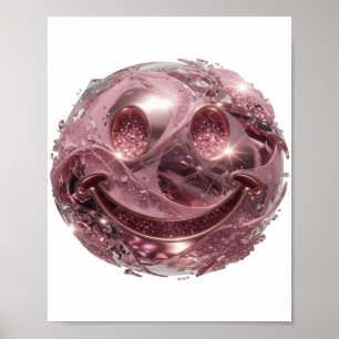 Striking Silber HAPPY FACE Bold Design Poster