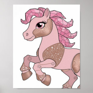 Striking Silver MEIN KLEINES PONY Modernes Design Poster