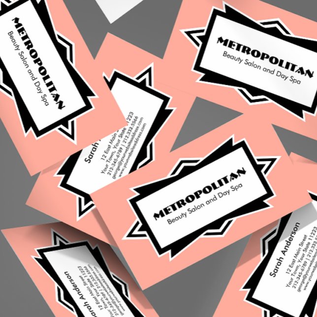 Striking Simple Art Deco Custom Color Visitenkarte (Von Creator hochgeladen)