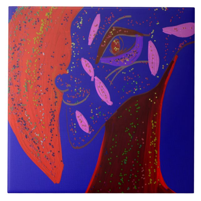 Strikingly Beautiful Creature Ceramic Tile Fliese (Vorderseite)