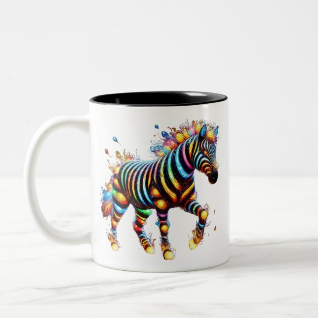 Strikter Zebra Charm Zweifarbige Tasse (Links)
